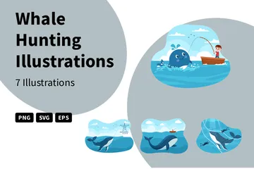 Whale Hunting Illustration Pack