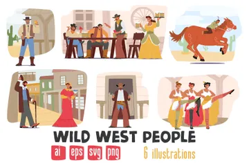 Wild West People Illustration Pack