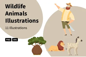 Wildtiere Illustrationspack