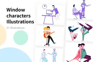Window Characters Illustration Pack