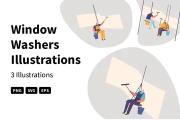 Window Washers Illustration Pack