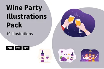 Wine Party Illustration Pack