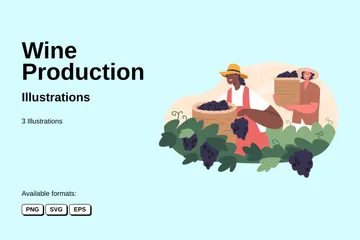 Wine Production Illustration Pack