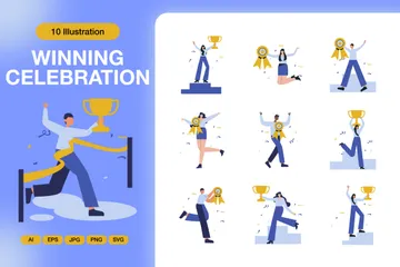 Winning Celebration Illustration Pack