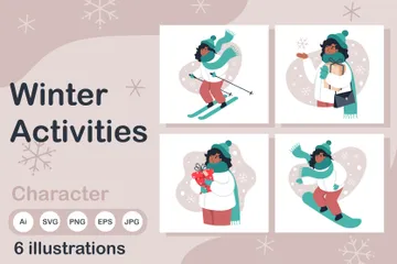 Winter Activities Illustration Pack