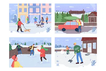 Winter Activity Illustration Pack