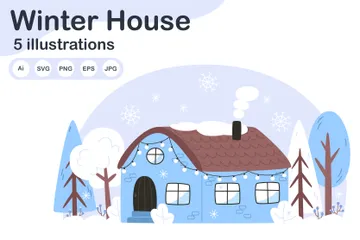 Winter House Illustration Pack