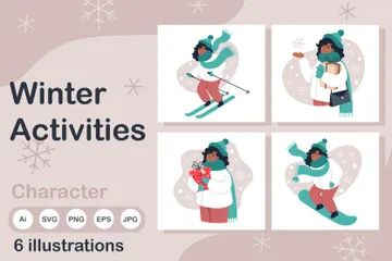 Winteraktivitäten Illustrationspack