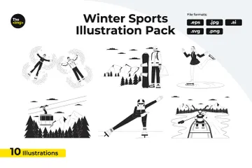 Wintersportaktivitäten Illustrationspack