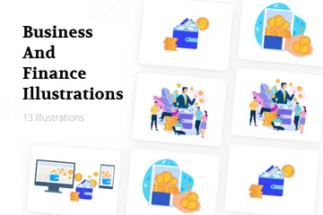 Geschäft und Finanzen Illustrationspack