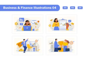 Geschäft und Finanzen Illustrationspack