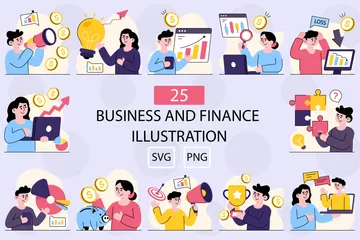 Geschäft und Finanzen Illustration Pack