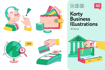 Geschäft und Finanzen Illustrationspack