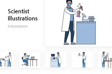 Wissenschaftler Illustrationspack