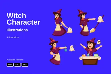Witch Character Illustration Pack
