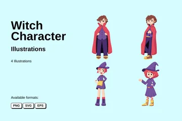 Witch Character Illustration Pack