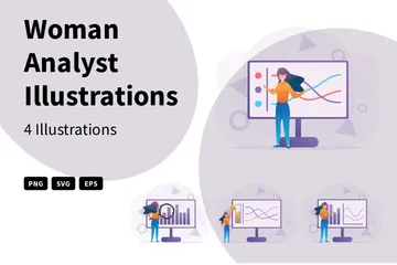 Woman Analyst Illustration Pack