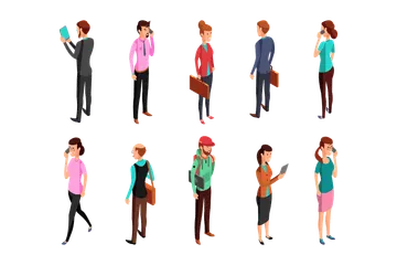 Woman And Businessman Illustration Pack