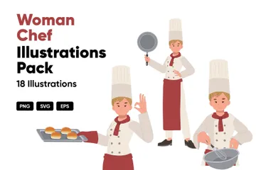 Woman Chef Illustration Pack