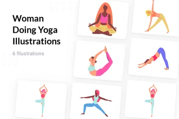 Woman Doing Yoga Illustration Pack