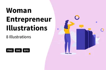 Woman Entrepreneur Illustration Pack