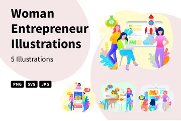 Woman Entrepreneur Illustration Pack
