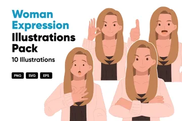 Woman Expression Illustration Pack