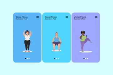 Woman Fitness Illustration Pack