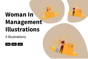 Woman In Management Illustration Pack