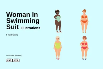 Woman In Swimming Suit Illustration Pack