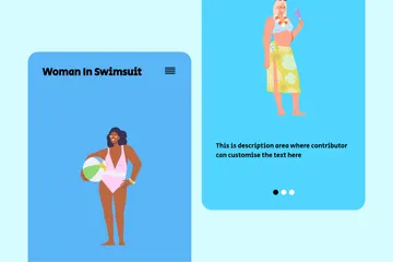 Woman In Swimsuit Illustration Pack