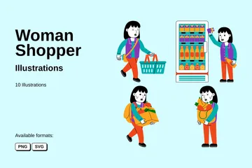 Woman Shopper Illustration Pack
