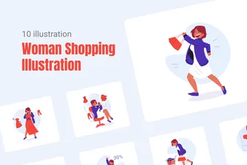 Woman Shopping Illustration Pack