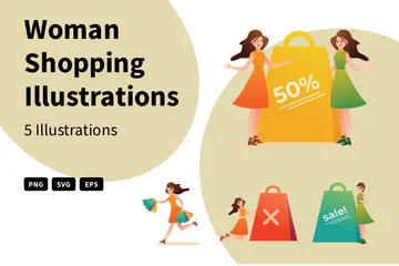 Woman Shopping Illustration Pack
