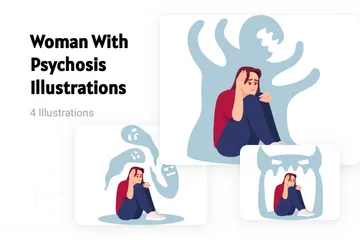 Woman With Psychosis Illustration Pack