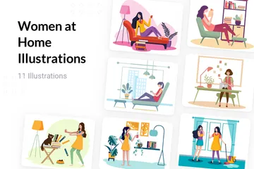 Women At Home Illustration Pack