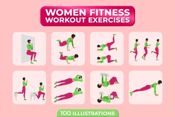 Women Fitness Workout Illustration Pack