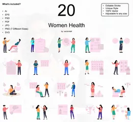 Women Health Illustration Pack