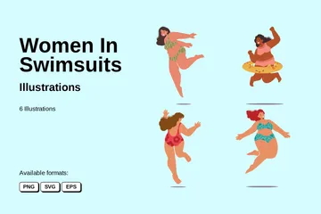 Women In Swimsuits Illustration Pack
