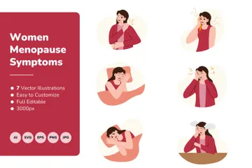 Women Menopause Symptoms Illustration Pack