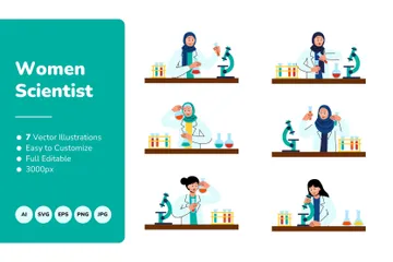 Women Scientist Illustration Pack