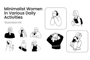 Women Various Daily Activities Illustration Pack