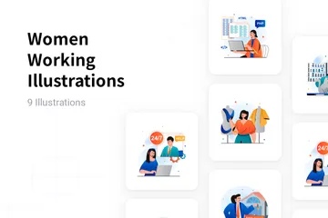 Women Working Illustration Pack