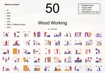 Wood Working Illustration Pack