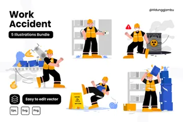 Work Accident Illustration Pack