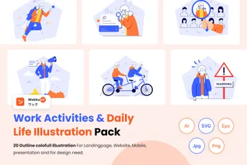 Work Activities & Daily Life Illustration Pack