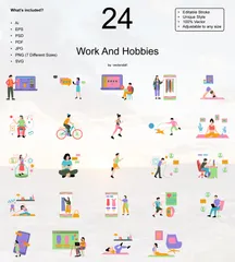 Work And Hobbies Illustration Pack