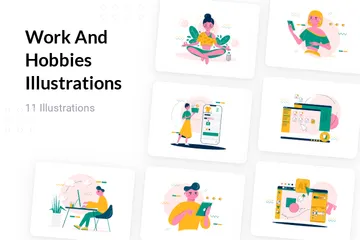 Work And Hobbies Illustration Pack