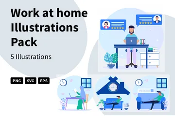 Work At Home Illustration Pack