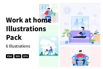 Work At Home Illustration Pack
